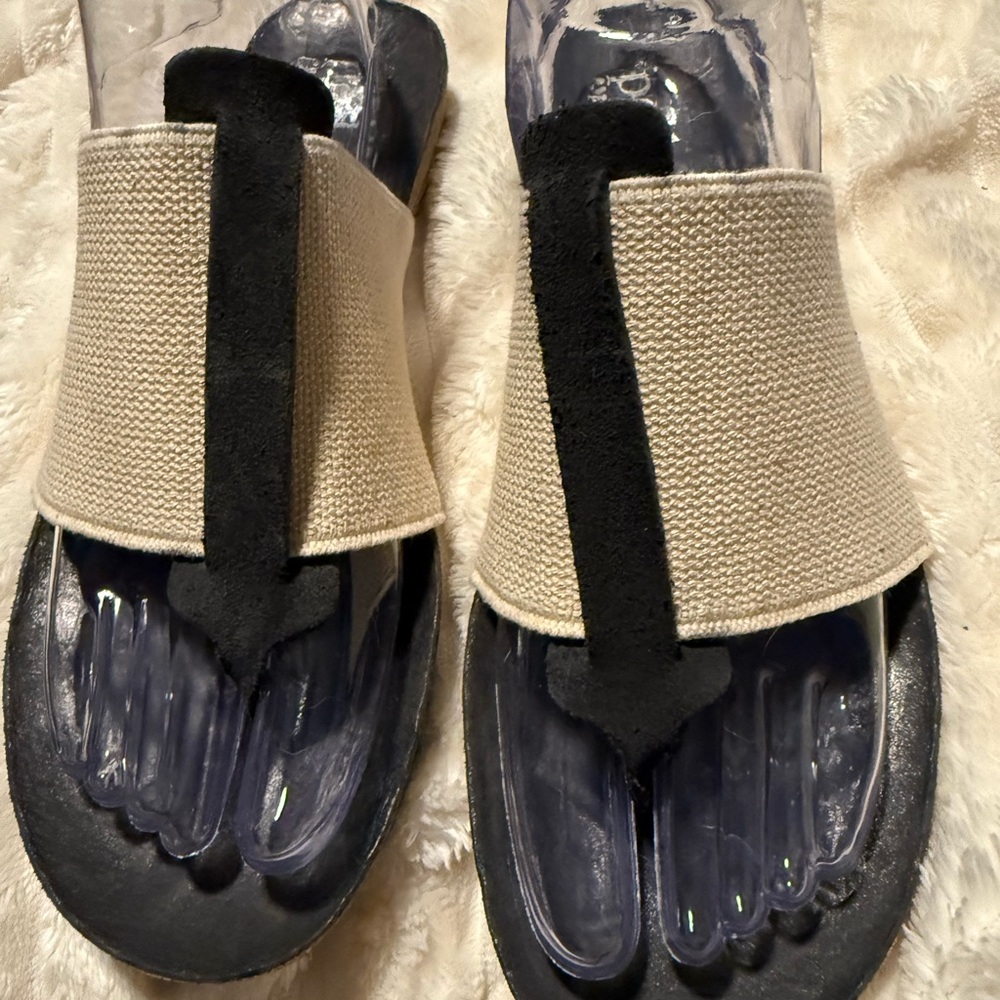 Pedro Garcia Black and Cream Sandals